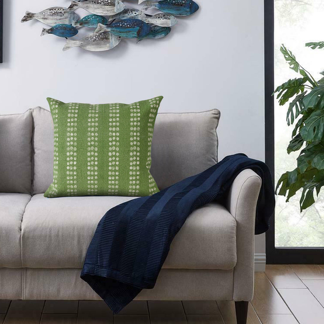 Green Polka Dot Stripe Stonewash Throw Pillow, 20" x 20"