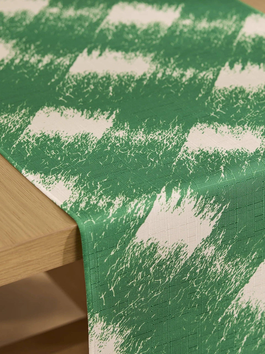 Hairy Check Green Table Runner, 16" x 90"