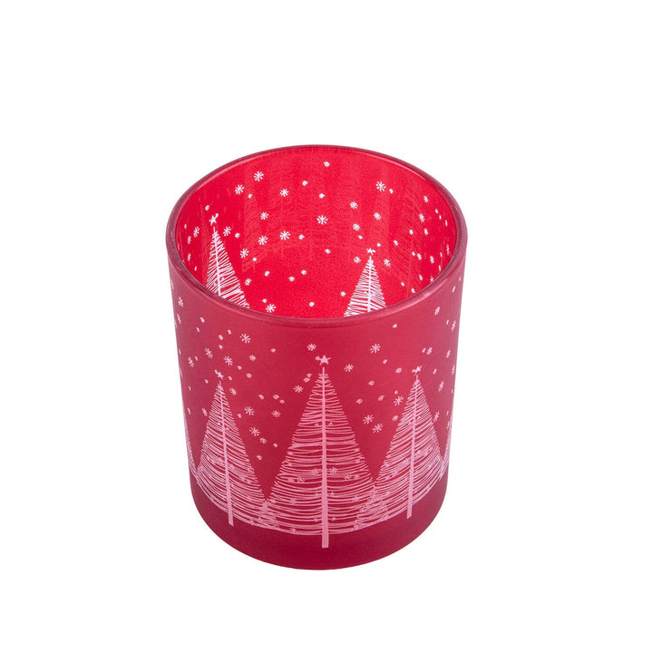 Red Winter Forest Candle Holder
