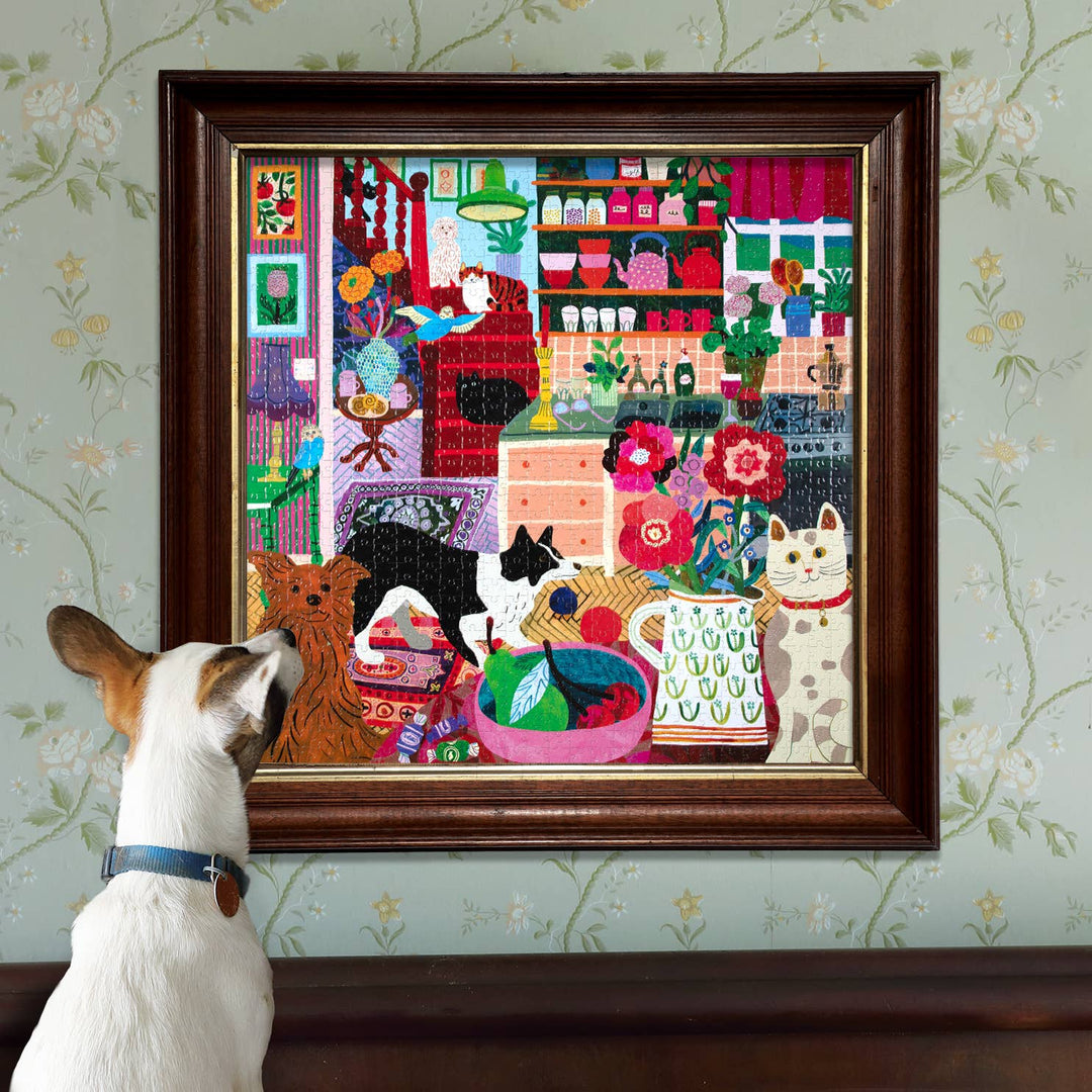 Pets in the Kitchen Square Puzzle, 1000 Pieces