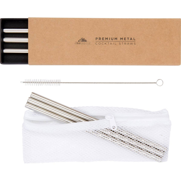 Stainless Steel Cocktail Standard Straws, Set of 6