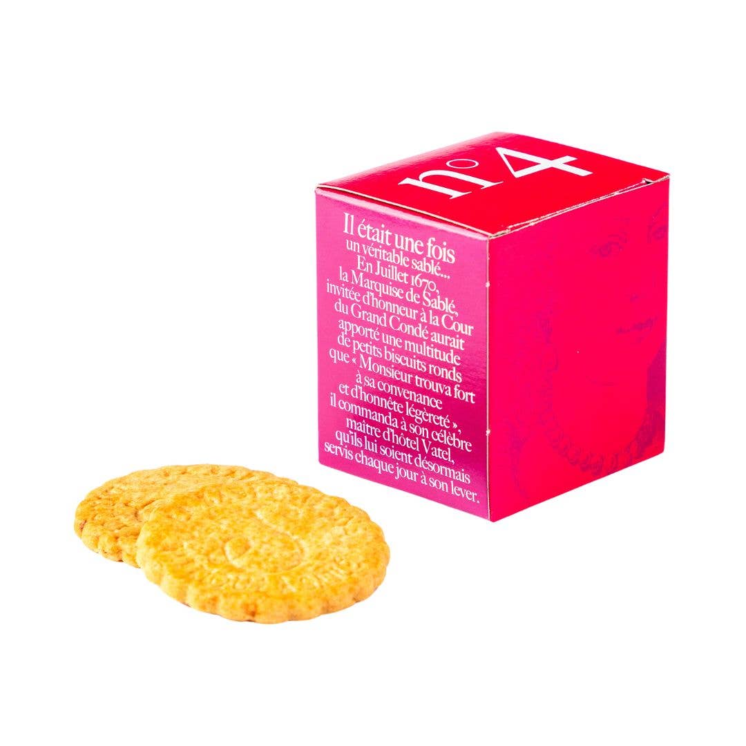 Rasp Chip French Shortbread Cookies Nº4 , Mini Cube Favor Box