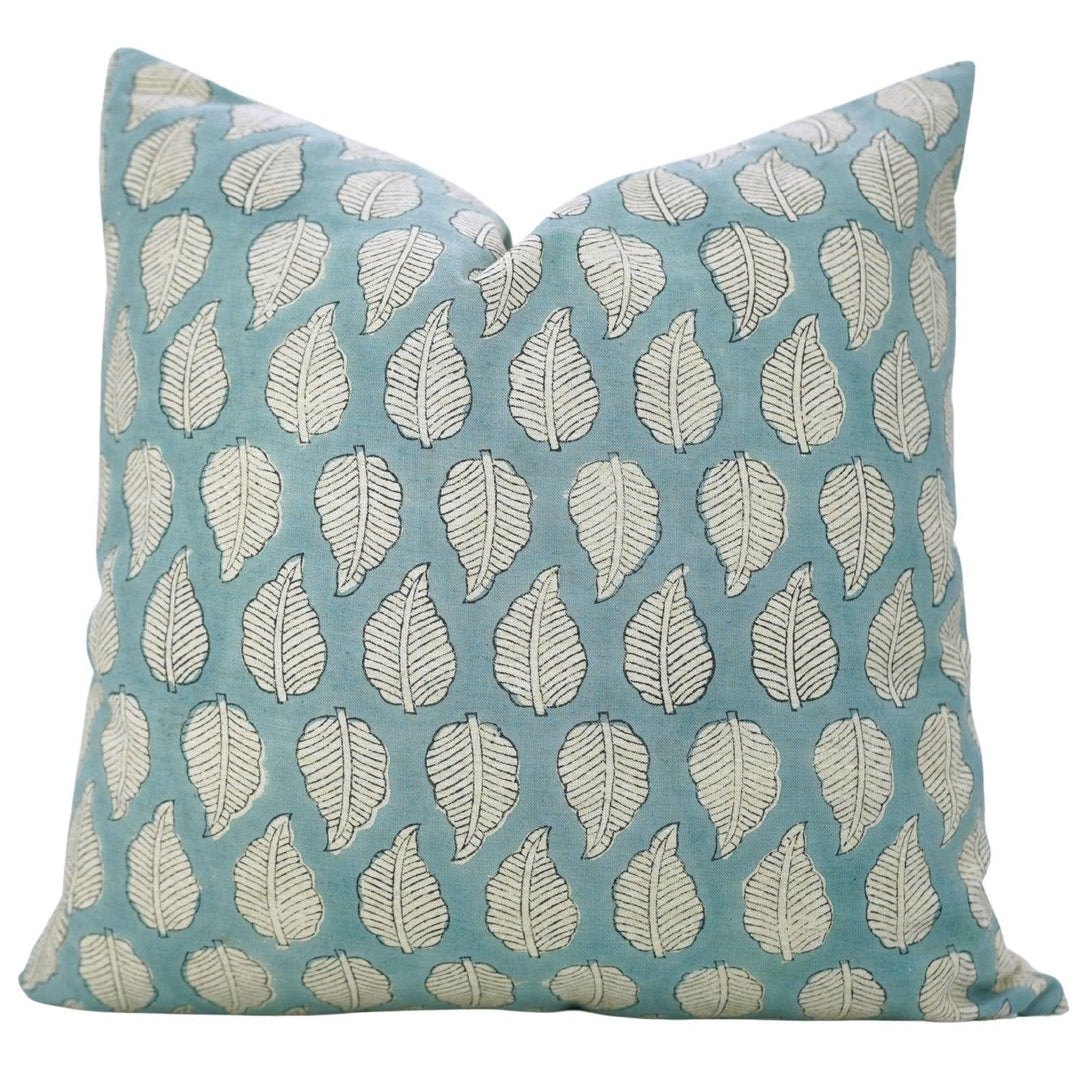 Floral Block Design Linen Blend Pillow, 20" x 20"