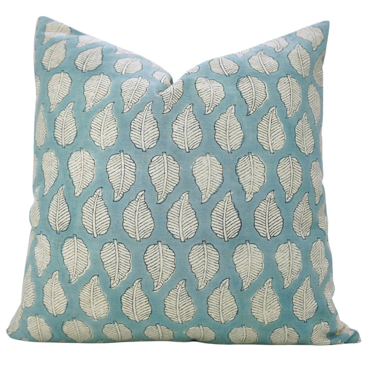 Floral Block Design Linen Blend Pillow, 20" x 20"