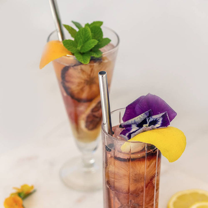 Stainless Steel Cocktail Standard Straws, Set of 6