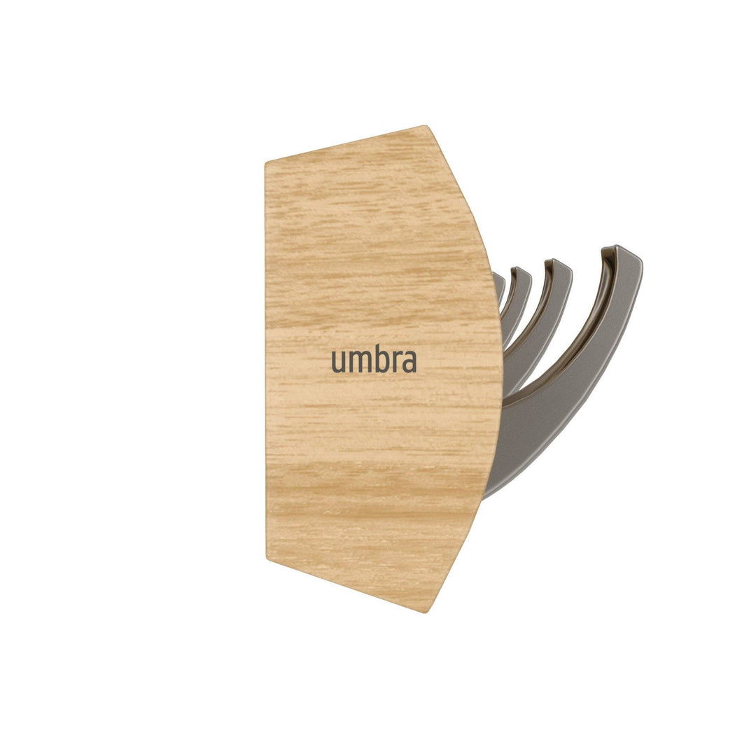 Natural & Nickel Flip 8 Wall Hook