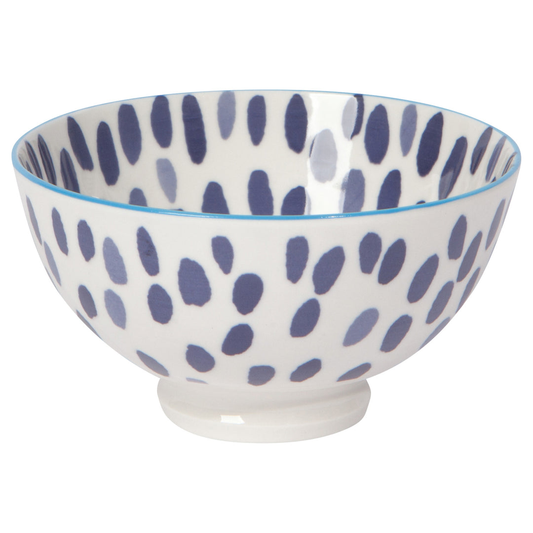 Blue Spots Stamped Bowl, 4"