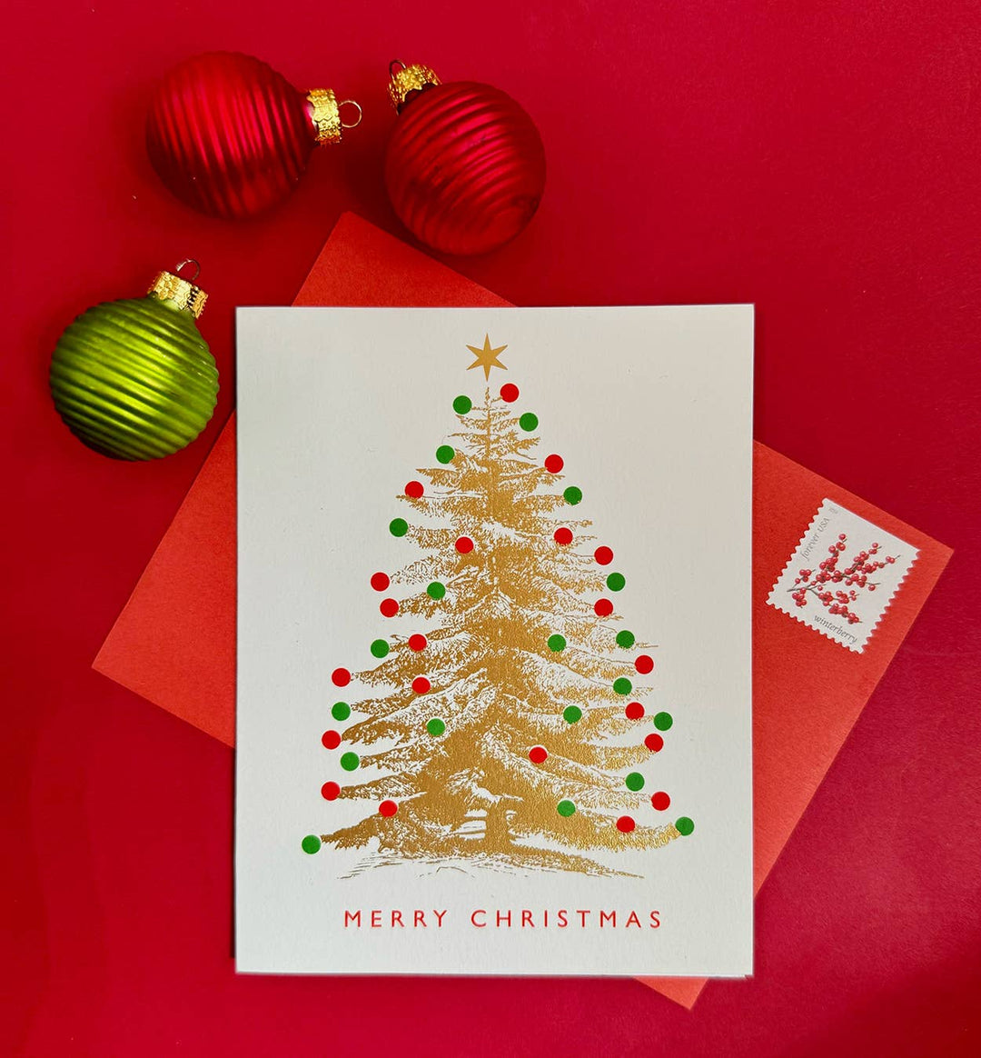Gold Christmas Tree Card