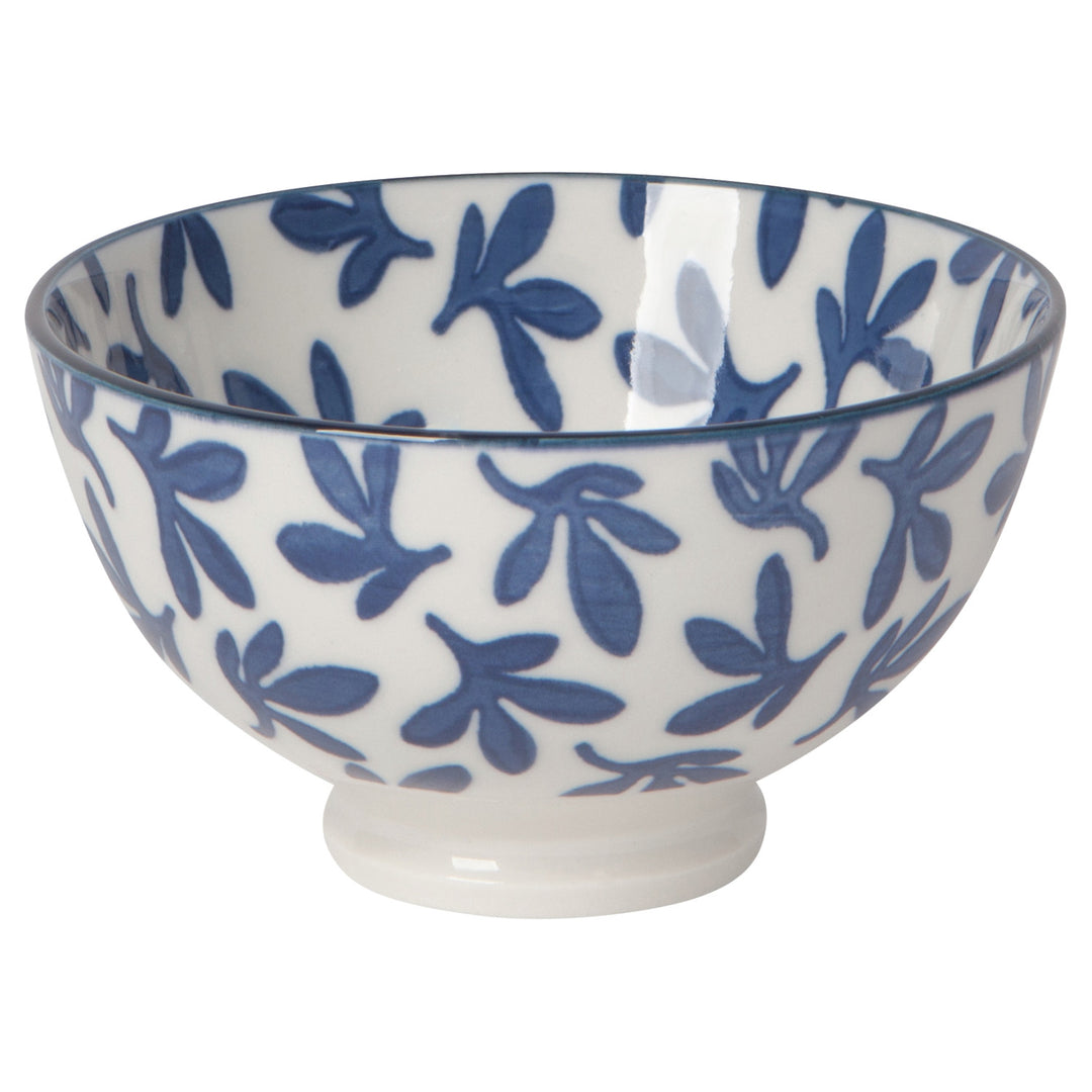 Blue Floral Stamped Bowl, 4"
