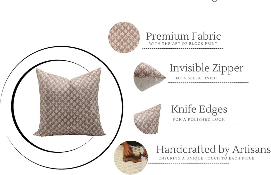 Crafted Print Linen Blend Pillow, 22" x 22"
