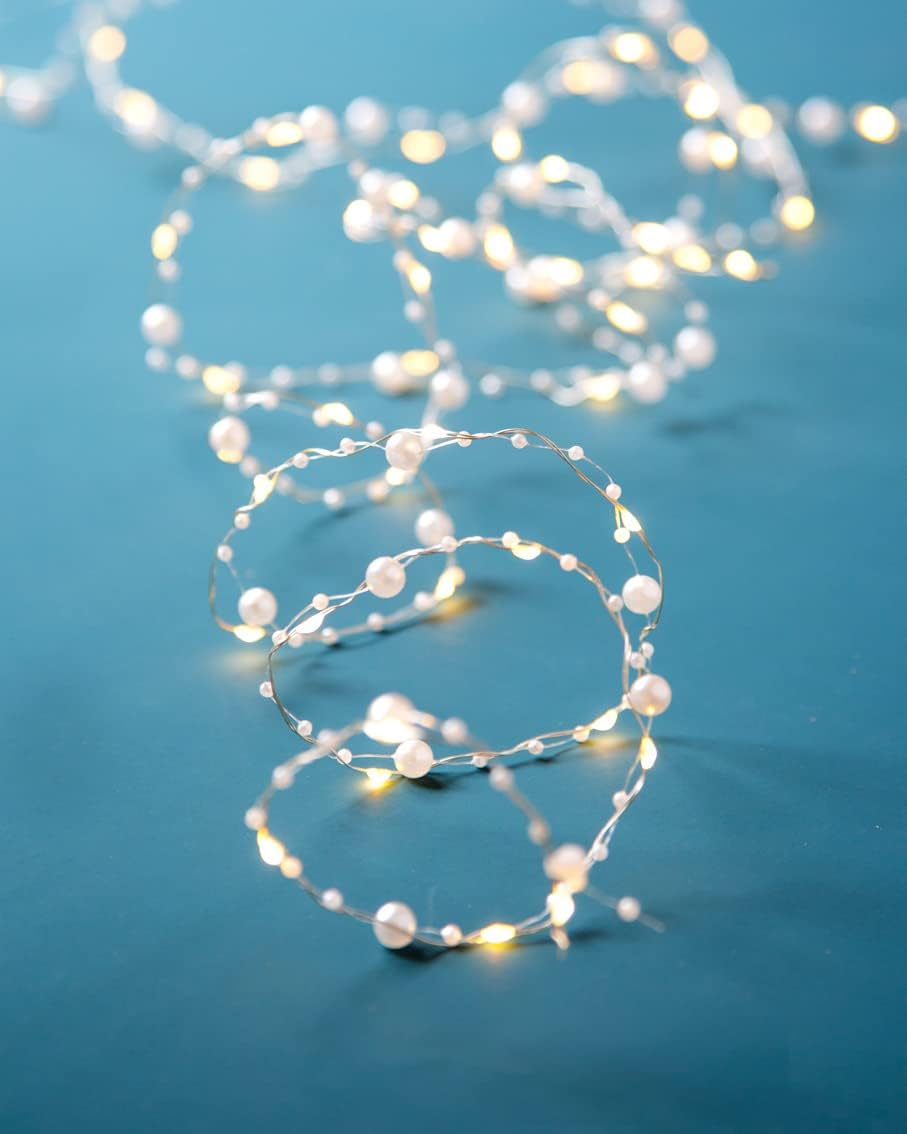 White Bead LED String Lights