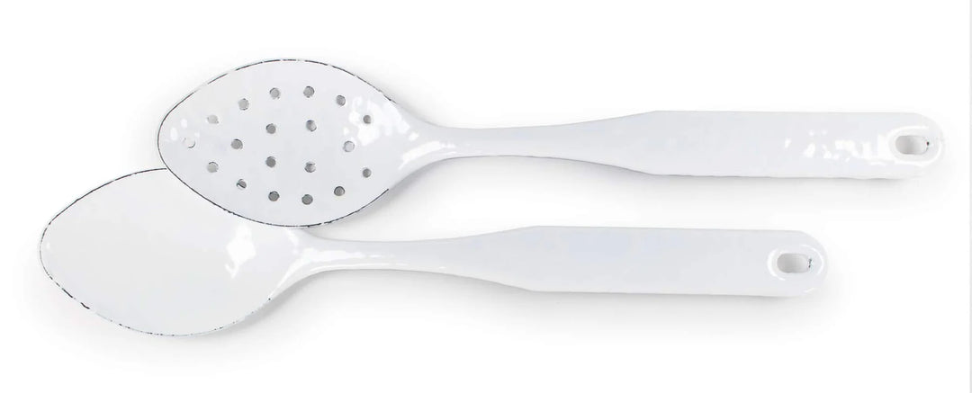 White Solid Spoon, Set Of 2