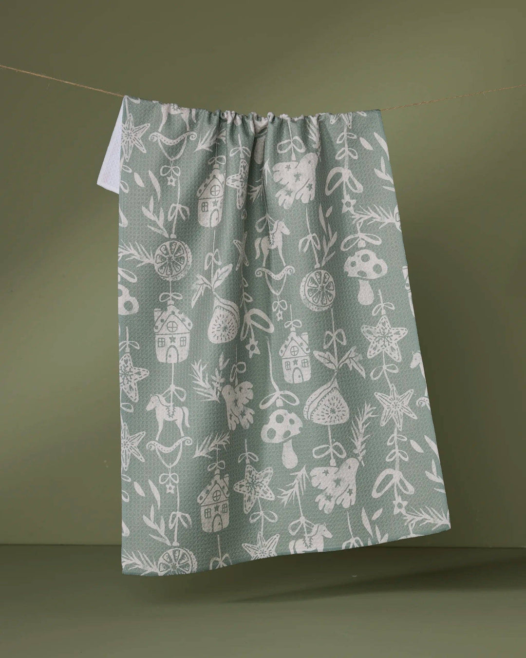 Cozy Ornaments Tea Towel