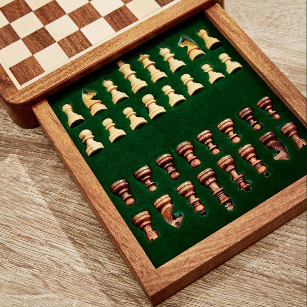 Magnetic Chess Set With Hand-Crafted Wooden Box