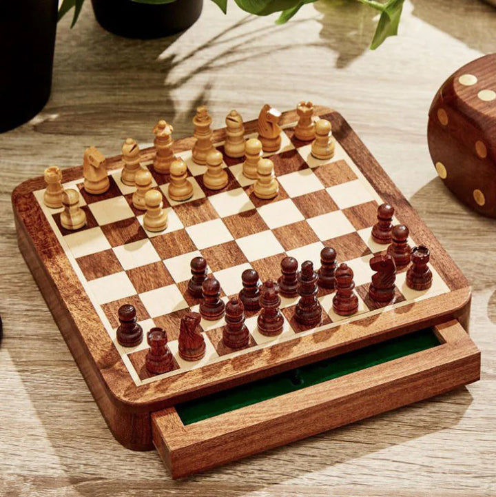 Magnetic Chess Set With Hand-Crafted Wooden Box