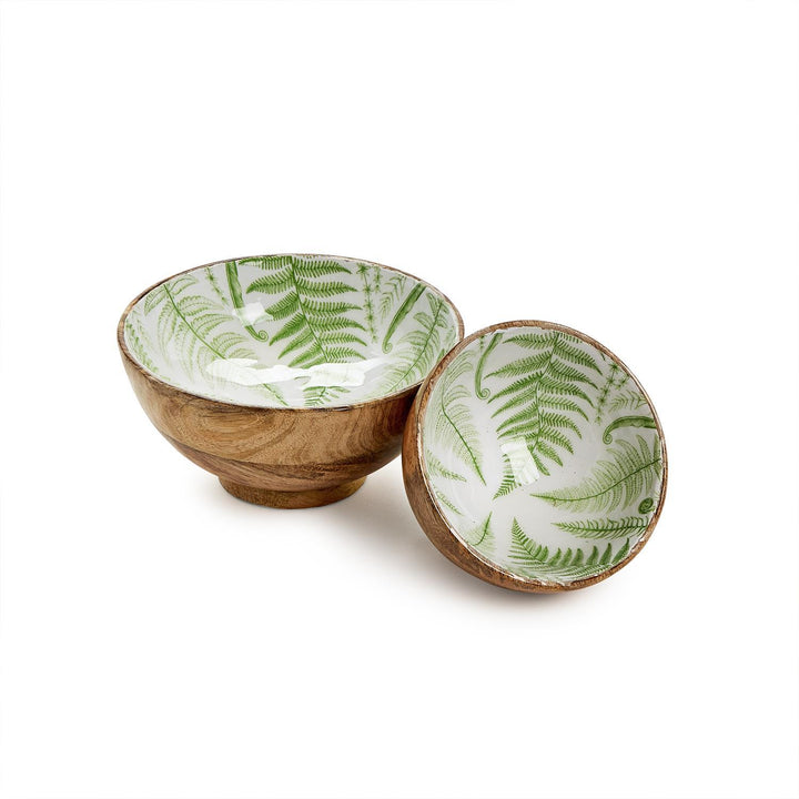 Fanciful Fern Hand-Crafted Wood Pedestal Bowl