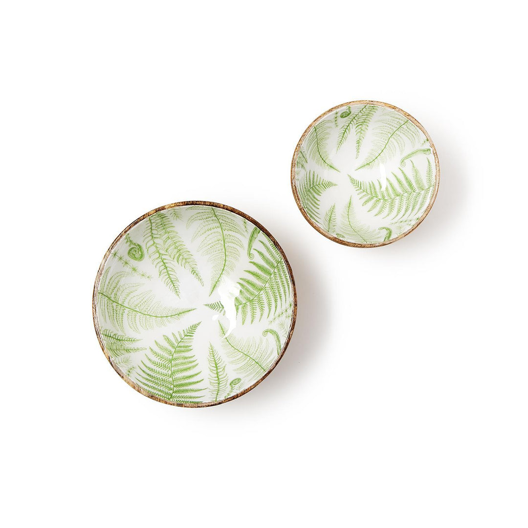 Fanciful Fern Hand-Crafted Wood Pedestal Bowl
