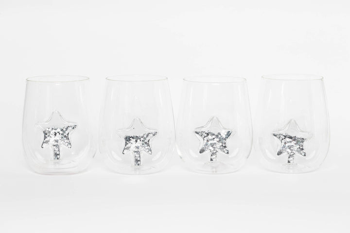 Jeanne Fitz Glitter Star Stemless Wine Glass