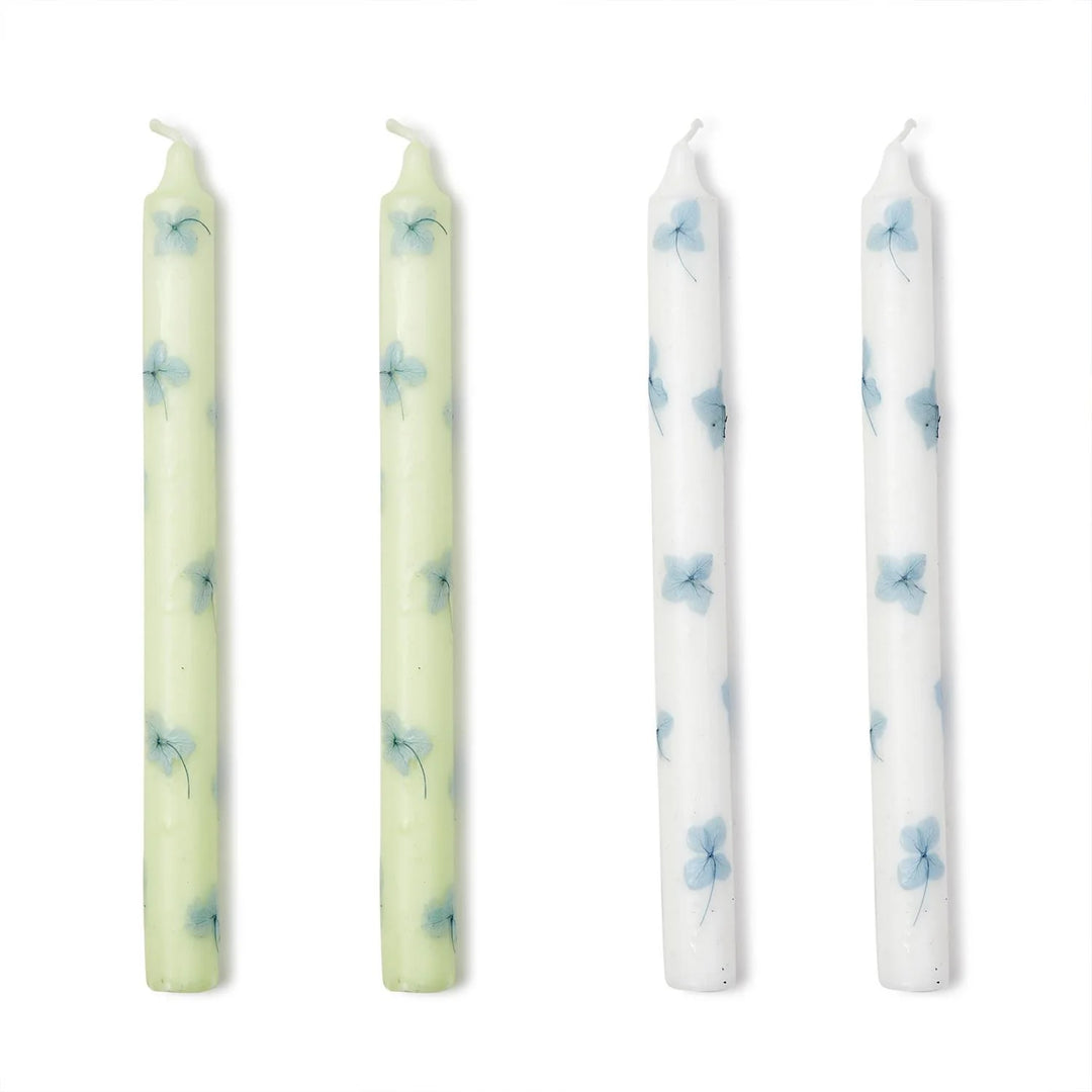 Hydrangea Petal Taper Candles, Set Of 2