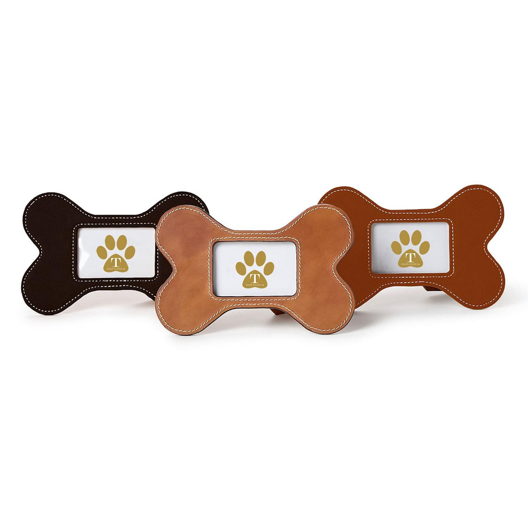 Good Dog Bone Leather Photo Frame