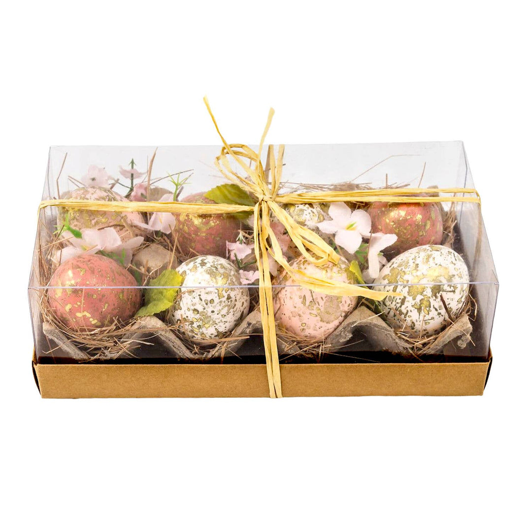 Pink & Gold Easter Eggs, Set Of 8