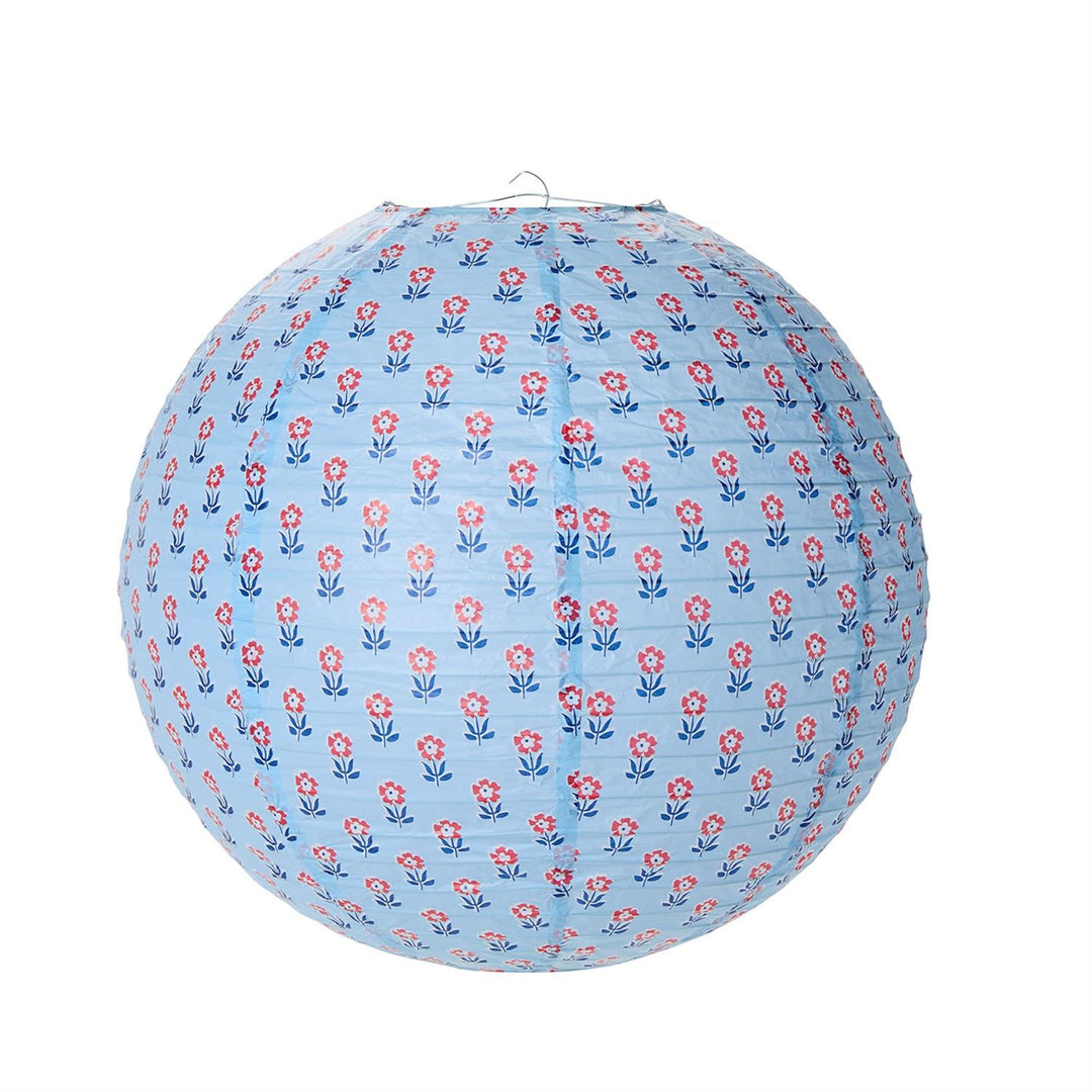 Red, White & Bloom Paper Lanterns, Set Of 3