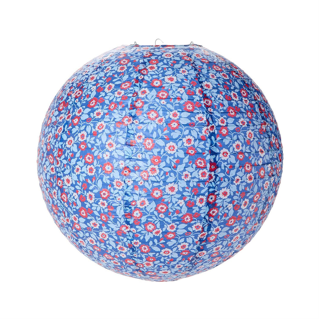 Red, White & Bloom Paper Lanterns, Set Of 3