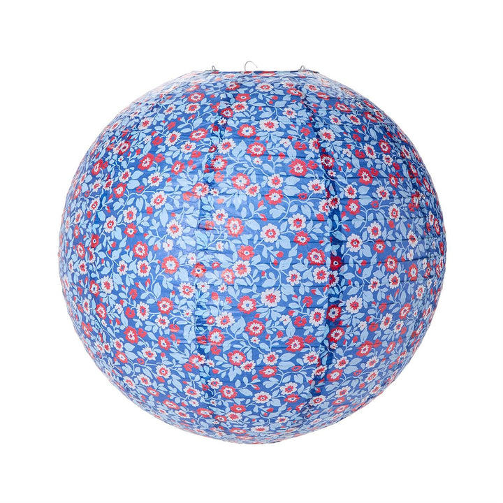 Red, White & Bloom Paper Lanterns, Set Of 3