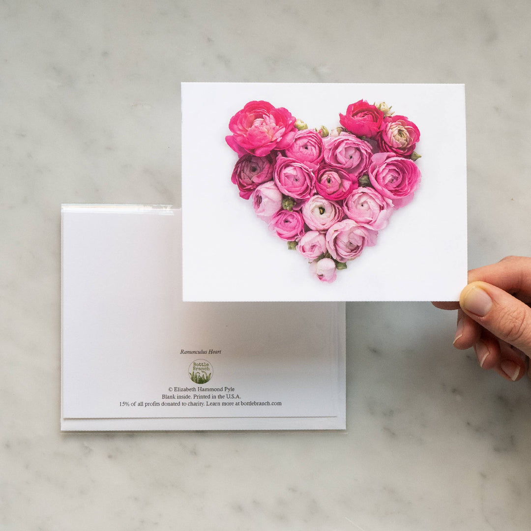 Heart of Ranunculus Flowers Greeting Card