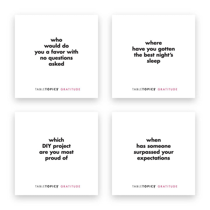 TableTopics Gratitude | Conversation Starter Question Cards