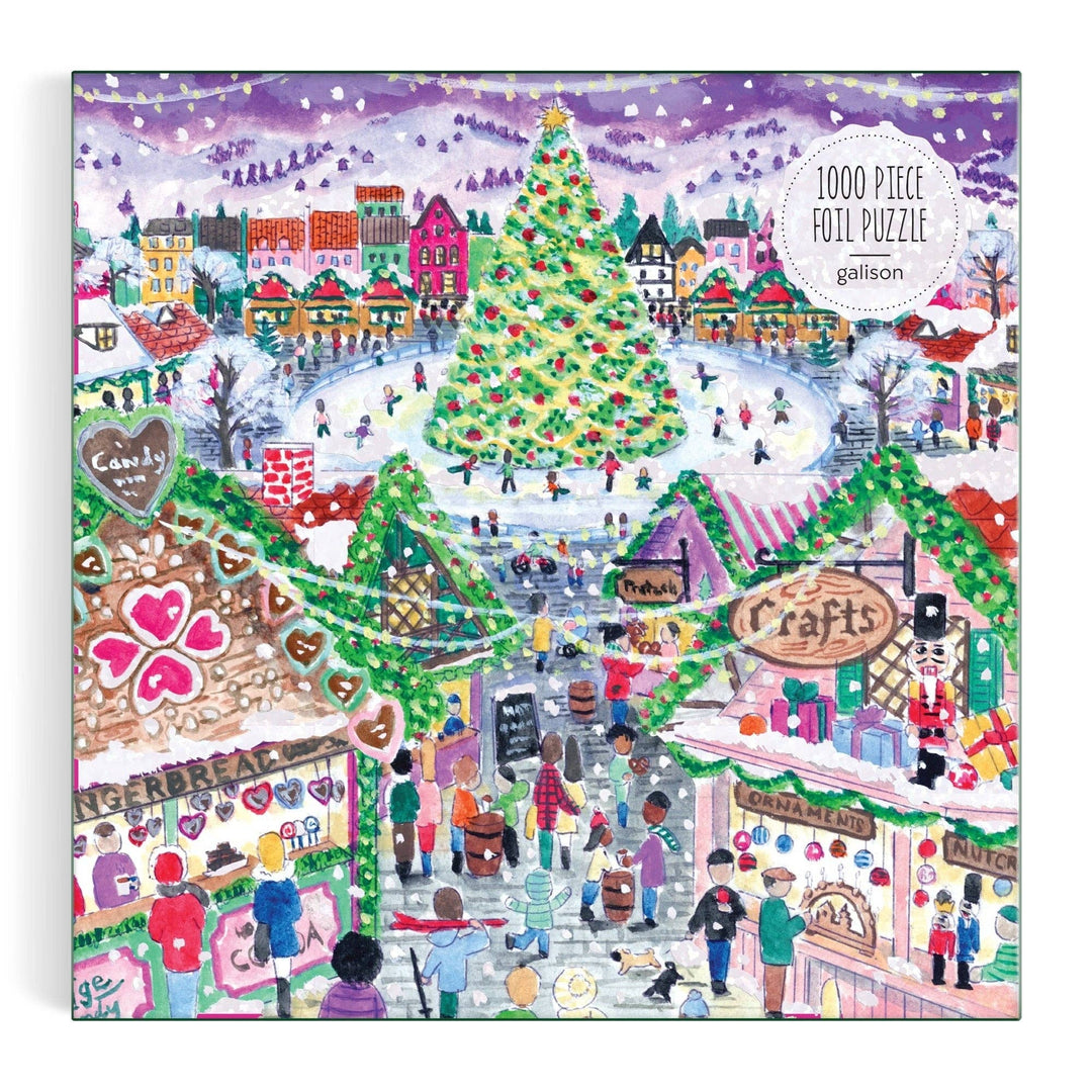 Michael Storrings Holiday Village Market 1000pc Foil Puzzle in Square Box