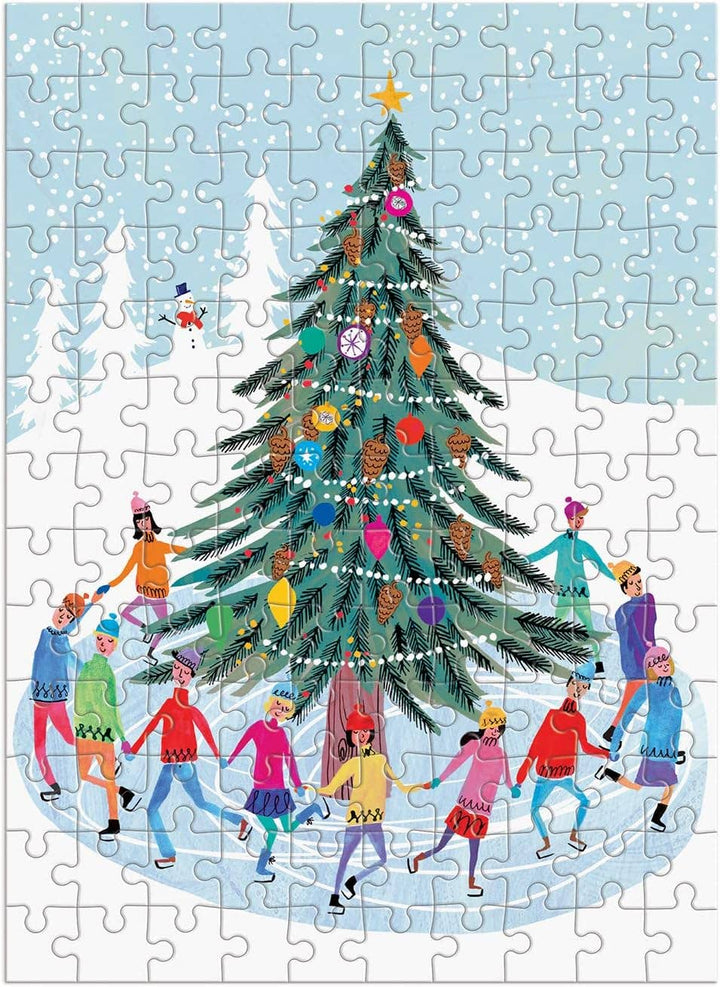 Tree Skaters Puzzle Ornament, 130 Pieces