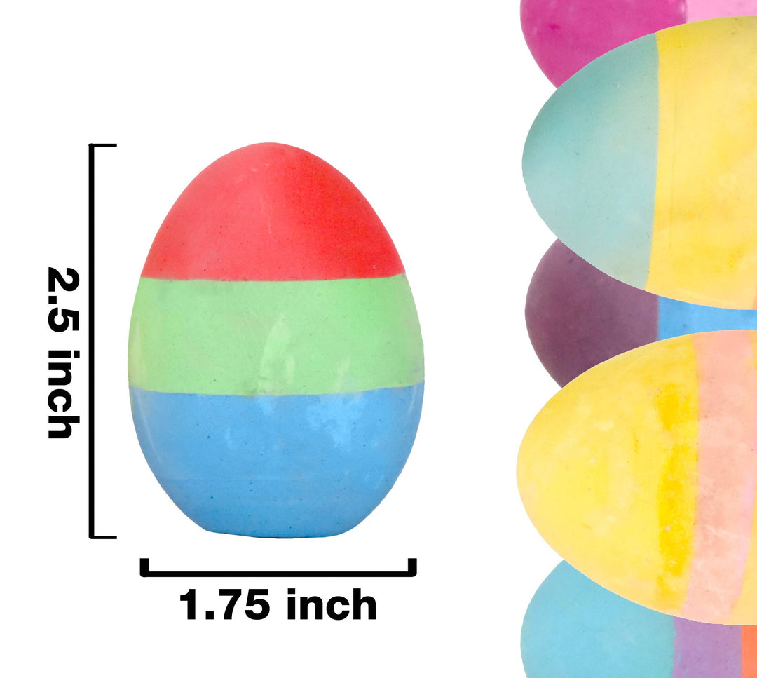Tri-Colored Chalk Eggs, Set Of 12