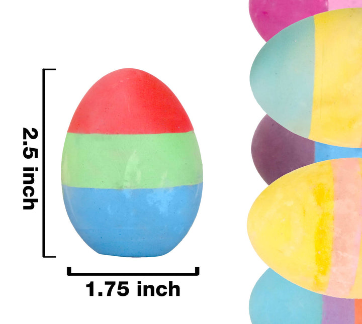 Tri-Colored Chalk Eggs, Set Of 12