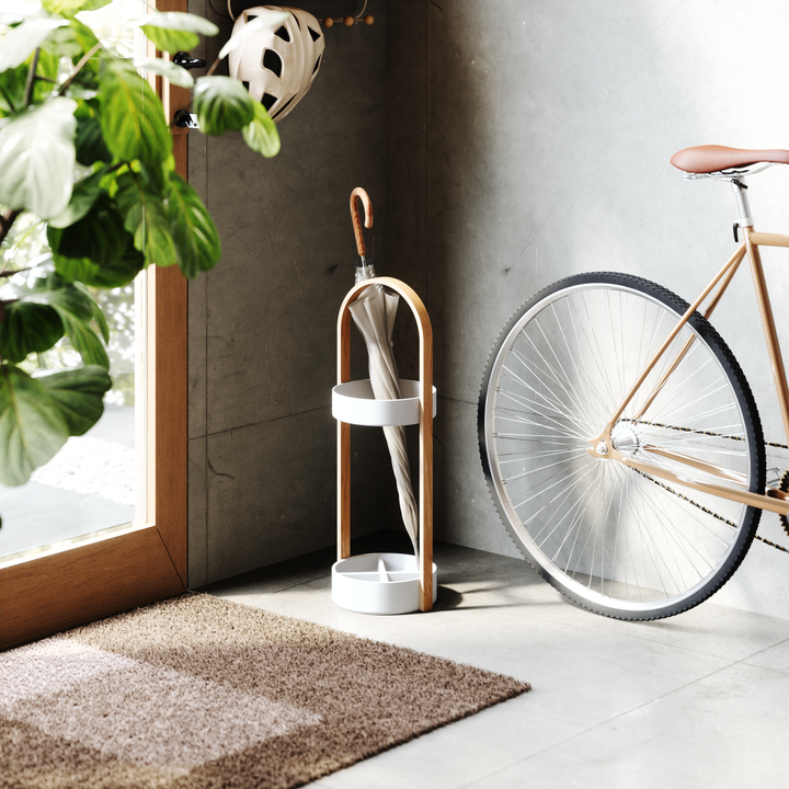 White & Natural Bellwood Umbrella Stand
