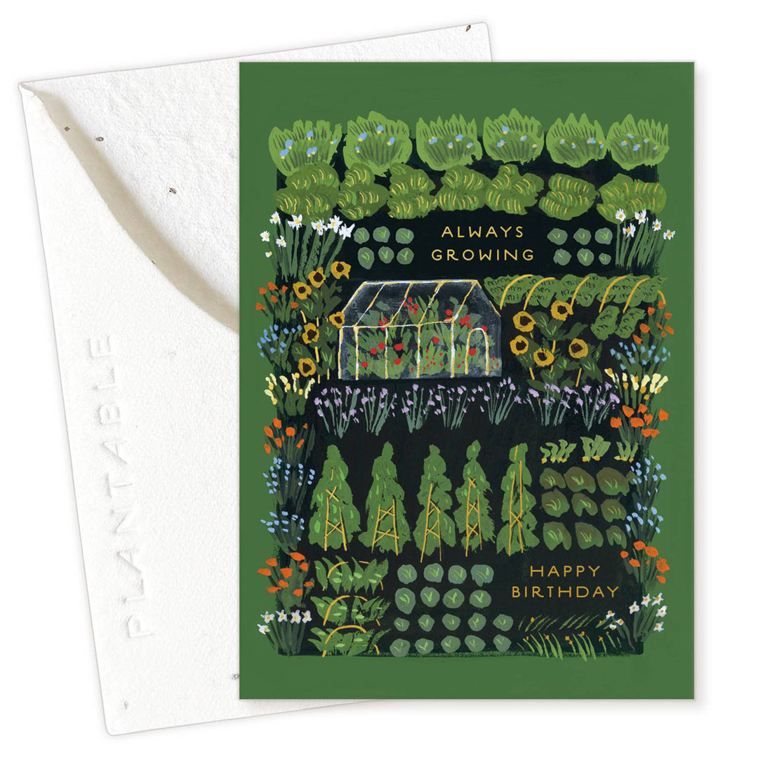 Garden Greenhouse Sprout - Mini Birthday Card