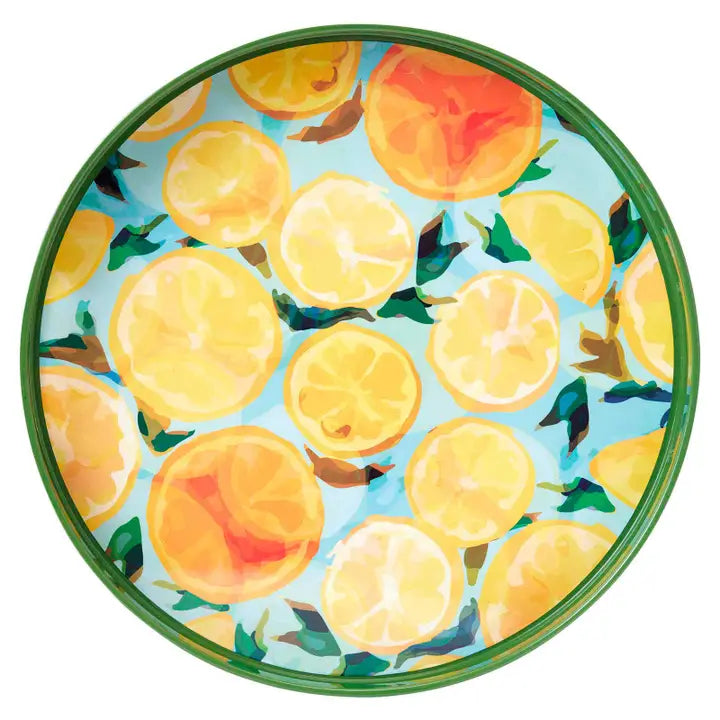 Lemon Slices 15" Round Tray