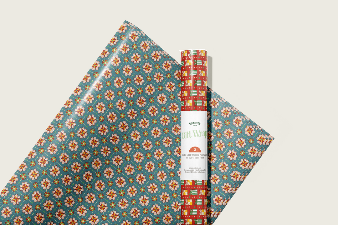 Holiday Fête Double Sided Gift Wrap Sheets | Roll Of 3 Sheets