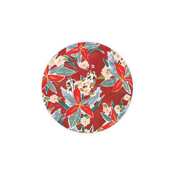 Red Poinsettia Coasters, Set Of 4