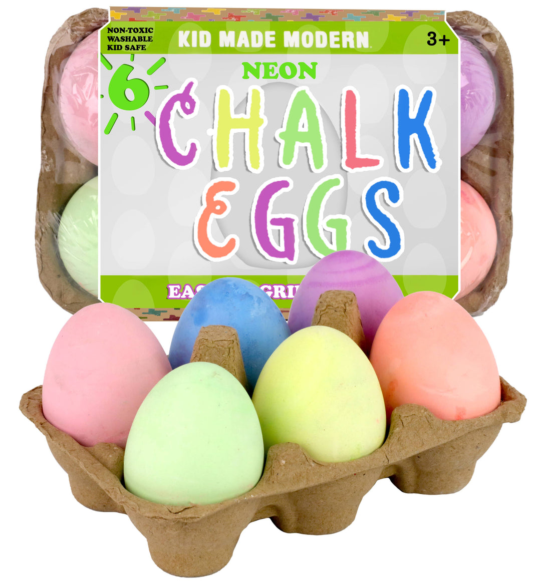 Neon Chalk Eggs, Set Of 6
