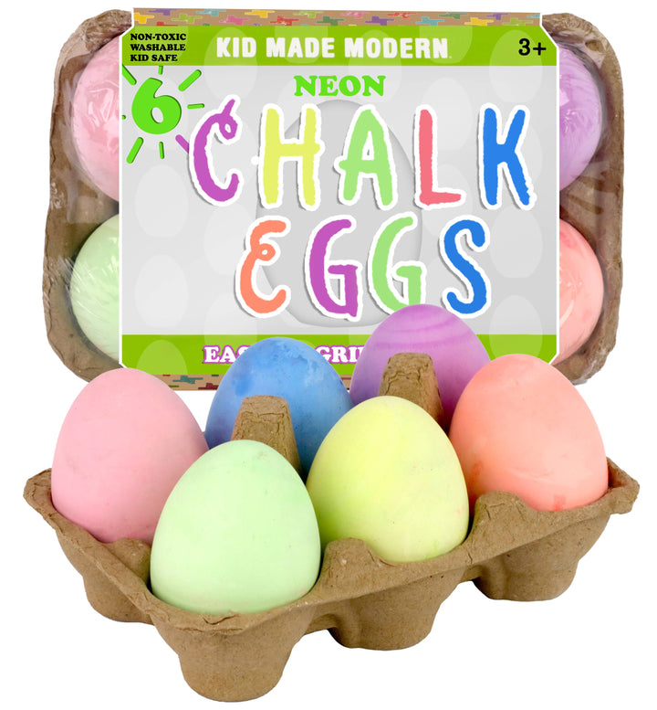 Neon Chalk Eggs, Set Of 6