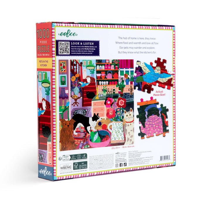 Pets in the Kitchen Square Puzzle, 1000 Pieces