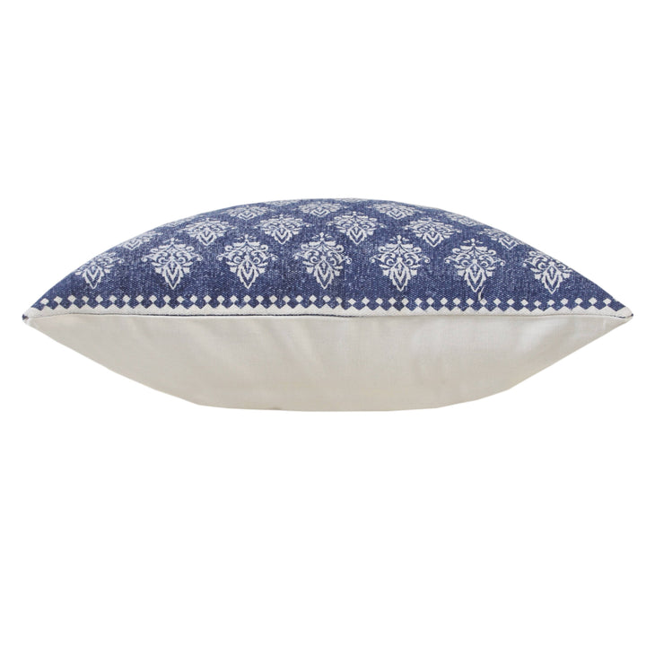 Indigo & White Block Print Pillow, 20" x 20"