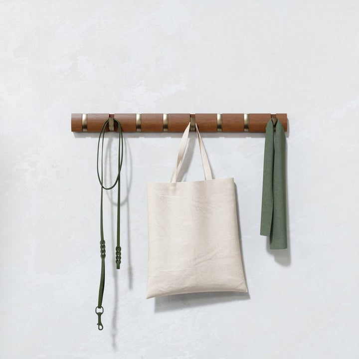Natural & Nickel Flip 8 Wall Hook