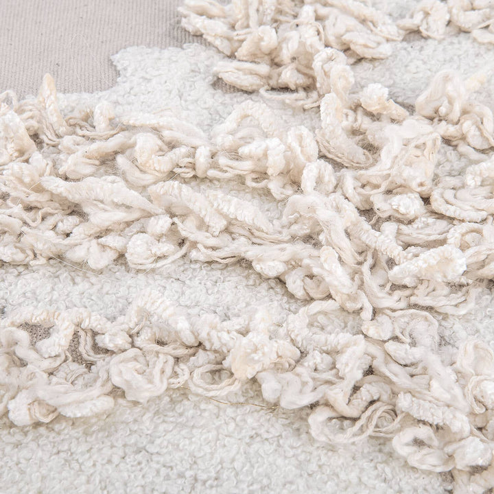 Beige Christmas Tree Cotton Embroidered Pillow, 18" x 18"