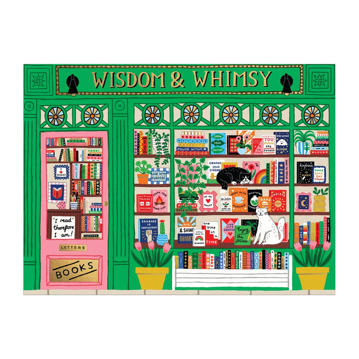 Wisdom & Whimsy Bookshop Foil Puzzle, 1000 Piece