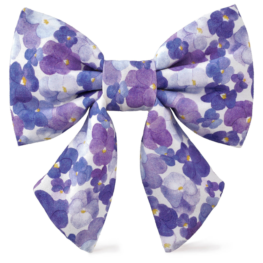 Pressed Pansies Spring Lady Dog Bow: Small