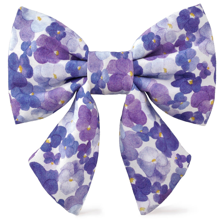 Pressed Pansies Spring Lady Dog Bow: Small