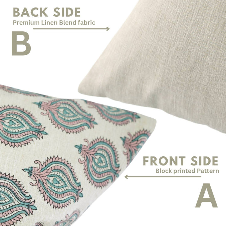 Bold Style Block Print Linen Blend Pillow, 20" x 20"