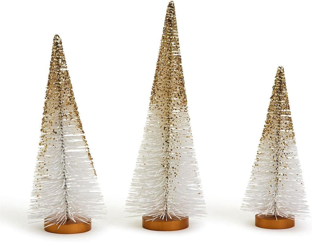 Glistening Gold Speckled Bottle Brush Christmas Tree